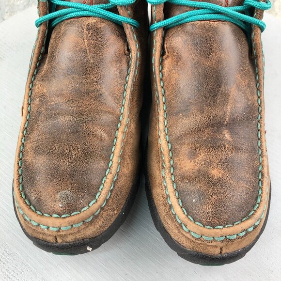 Twisted X Women's Size 9.5M Chukka Driving Moc Brown All Leather Ankle Boots - Picture 6 of 16